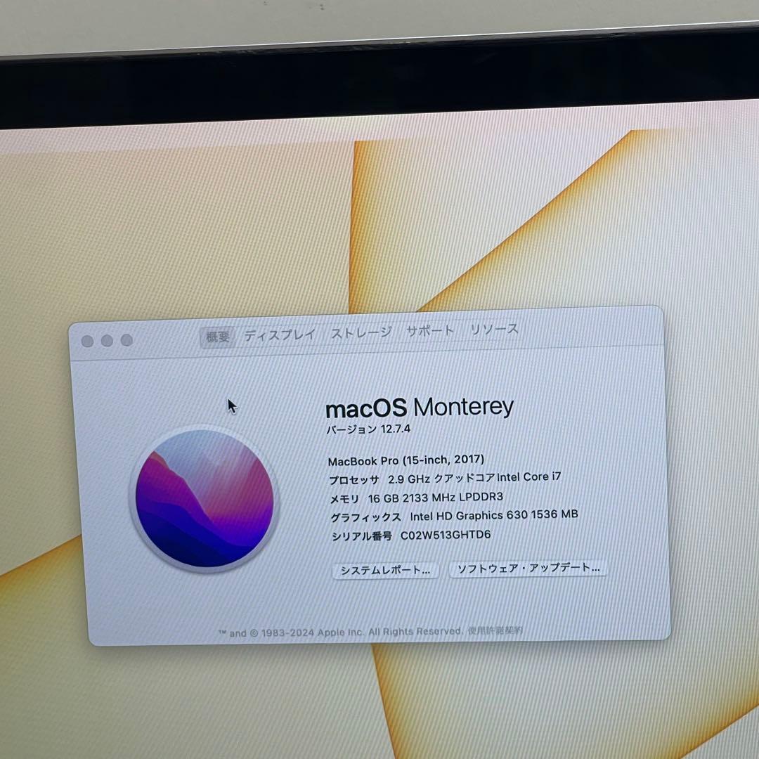 MacBook本体 Macbook Pro 2017 15inch i7 16GB SSD512GB