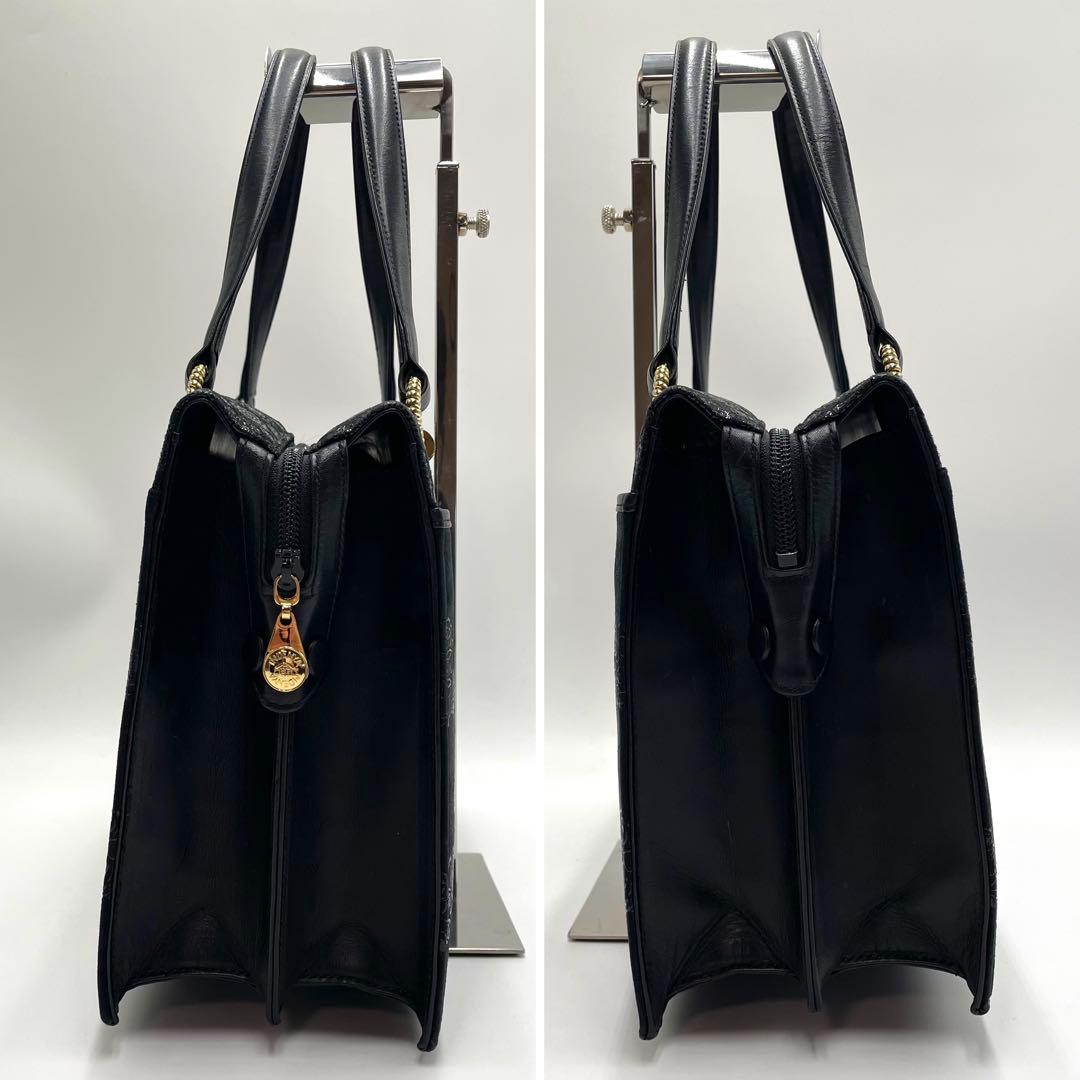 美品★印傳屋 フォーマル ハンドバッグ 薔薇 花柄 鹿革 漆塗り ゴールド金具