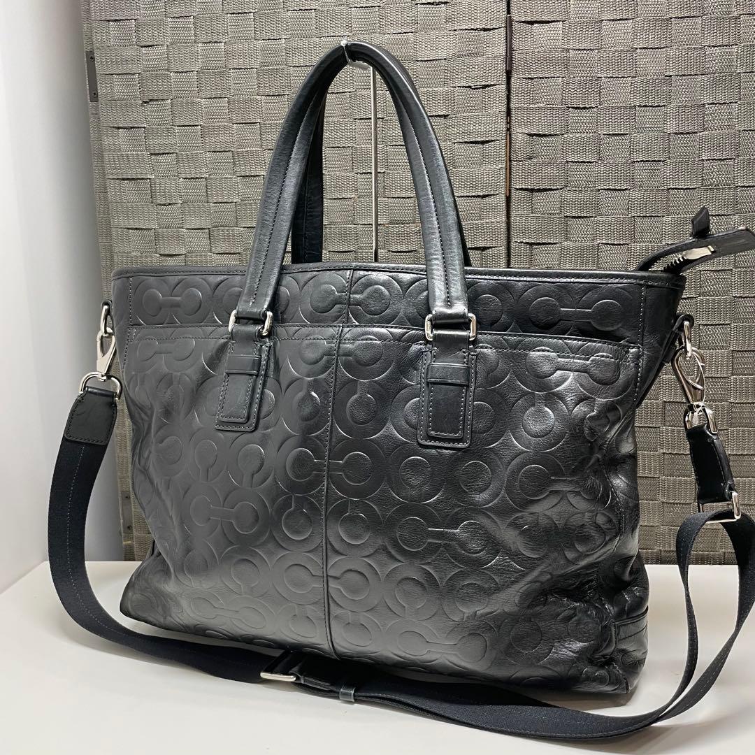 乙*信様 COACH ブラック ビジネスバッグ