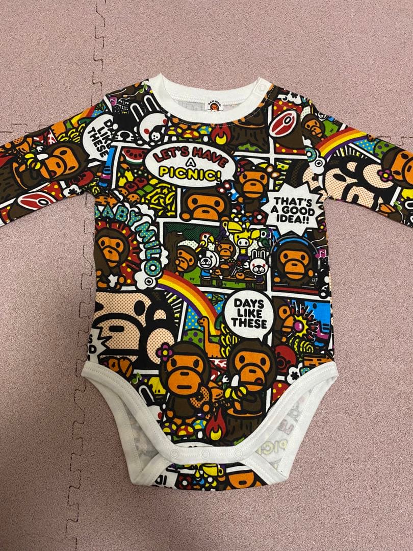 かいと 新品未使用　ベイシングエイプ　ロンパース80サイズ2枚セット