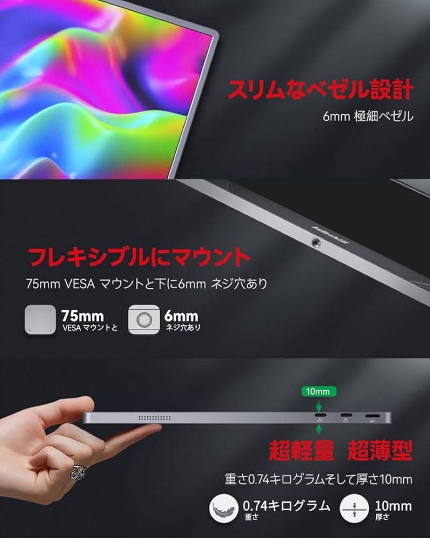 15.6インチ 4K UHD モニター U15NA