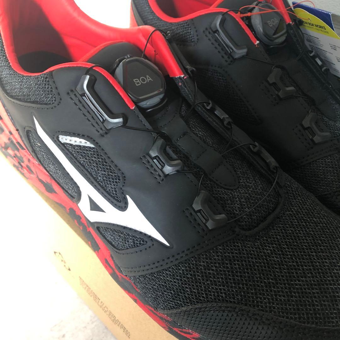 新品未使用　ミズノ　安全靴　オールマイティー　27センチ　黒✖️赤　ブラック