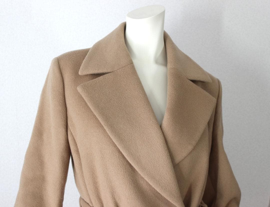 【美品】ブルックスブラザーズ ガウンコート 6 ベージュ カシミヤ混 9〜11号