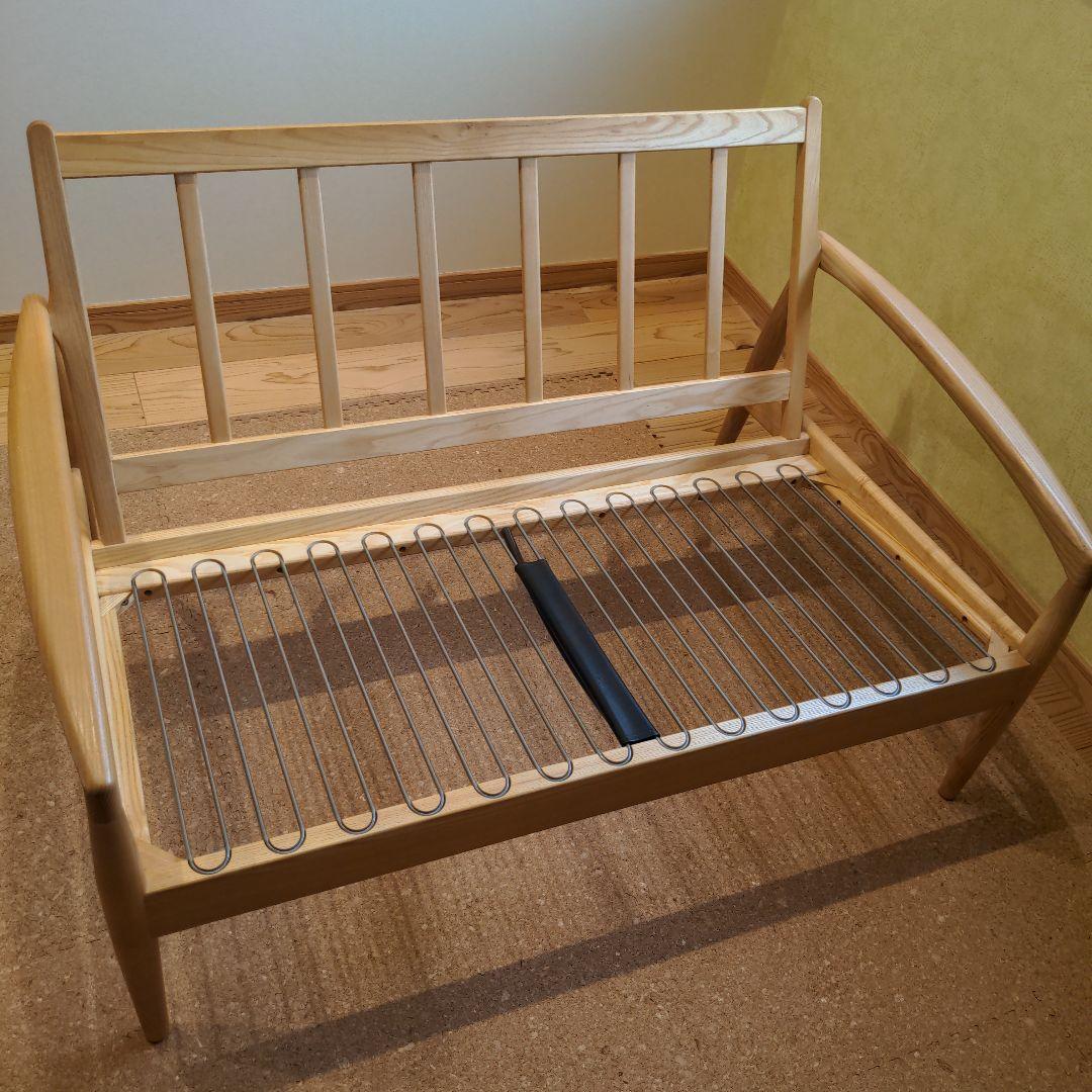 宮崎椅子製作所　ペーパーナイフソファ　２人掛け　 羽毛クッション