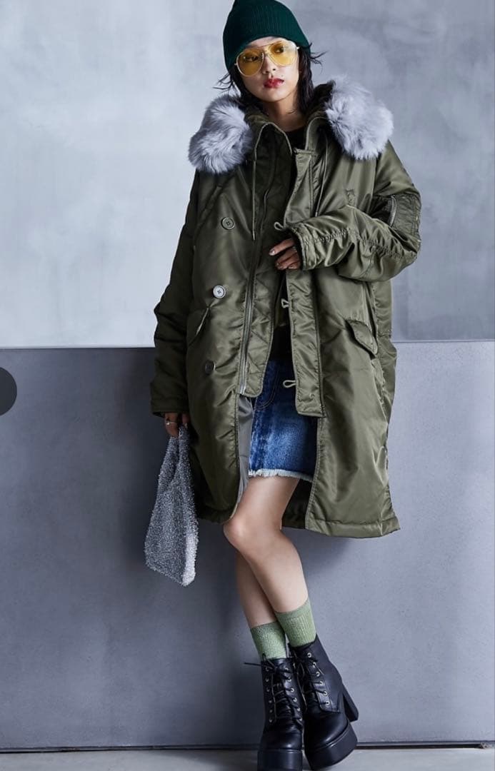 GEVS. カラーフェイクファー付N-3Bブルゾンコート