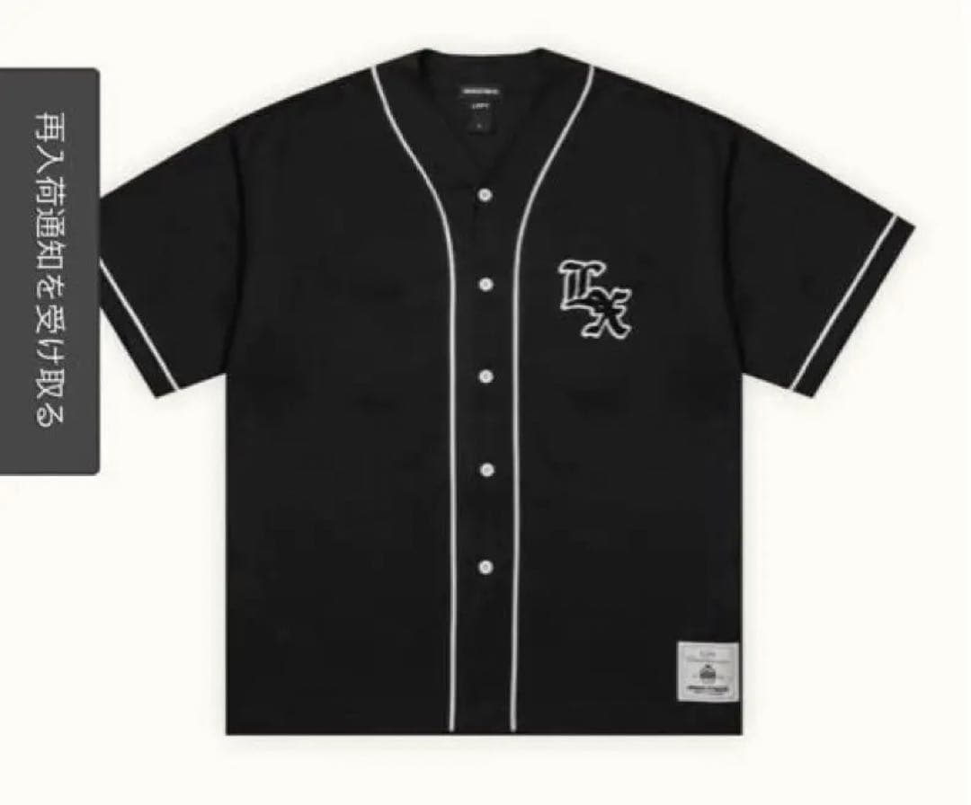 【新品未使用】lyft GODxxx コラボ　Lサイズ　ベースボールシャツ　黒