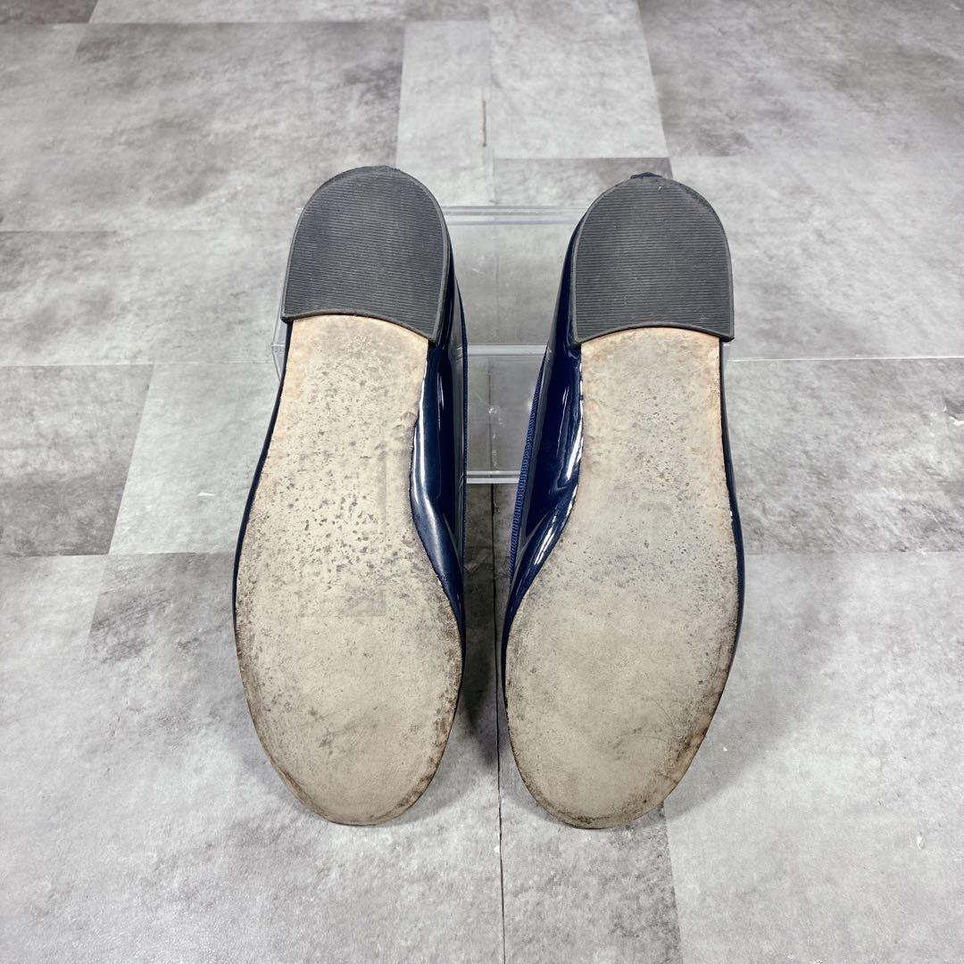 【良品】✨repetto バレエシューズ　フラットパンプス　ネイビー36.5
