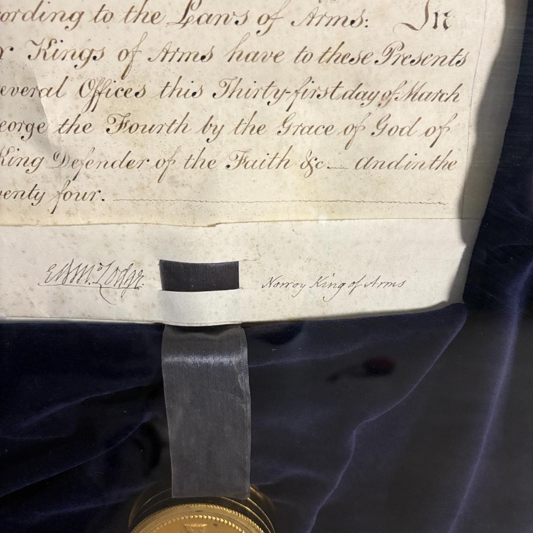 【希少】英国 紋章院（College of Arms）発行　 紋章認可書