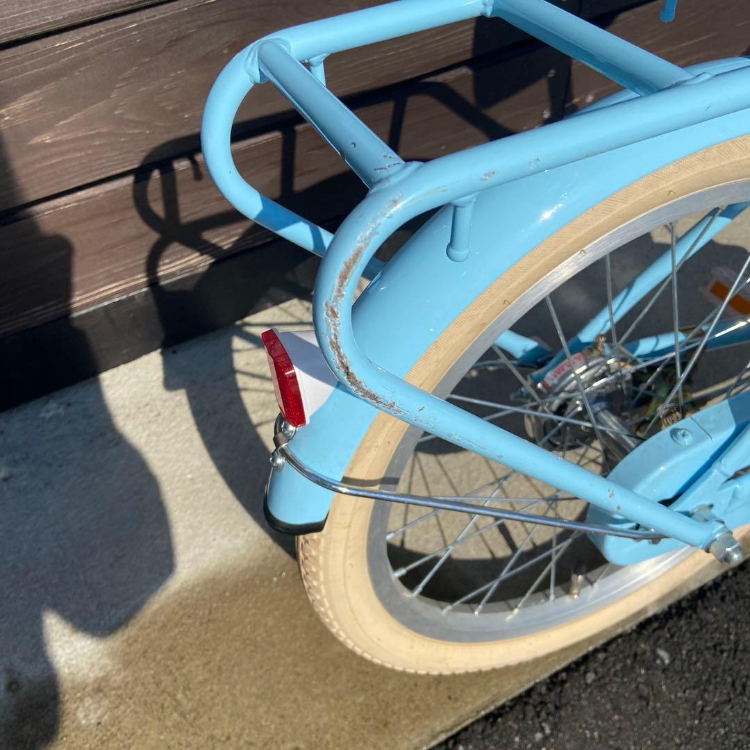 水色 子供用自転車 補助輪付き　18インチ