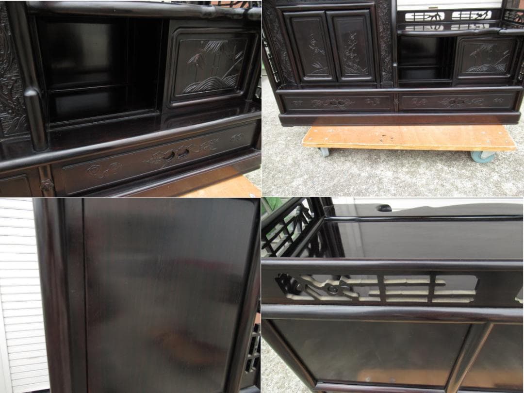 ■071201-055■飾り棚■茶棚■紫檀/黒檀■現状■