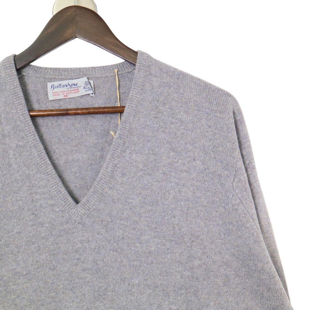 【旧タグ】Ballantyne カシミヤ100% Vネックセーター