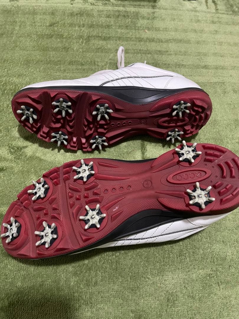 【美品】人気のecco ゴルフシューズ ホワイト スパイク