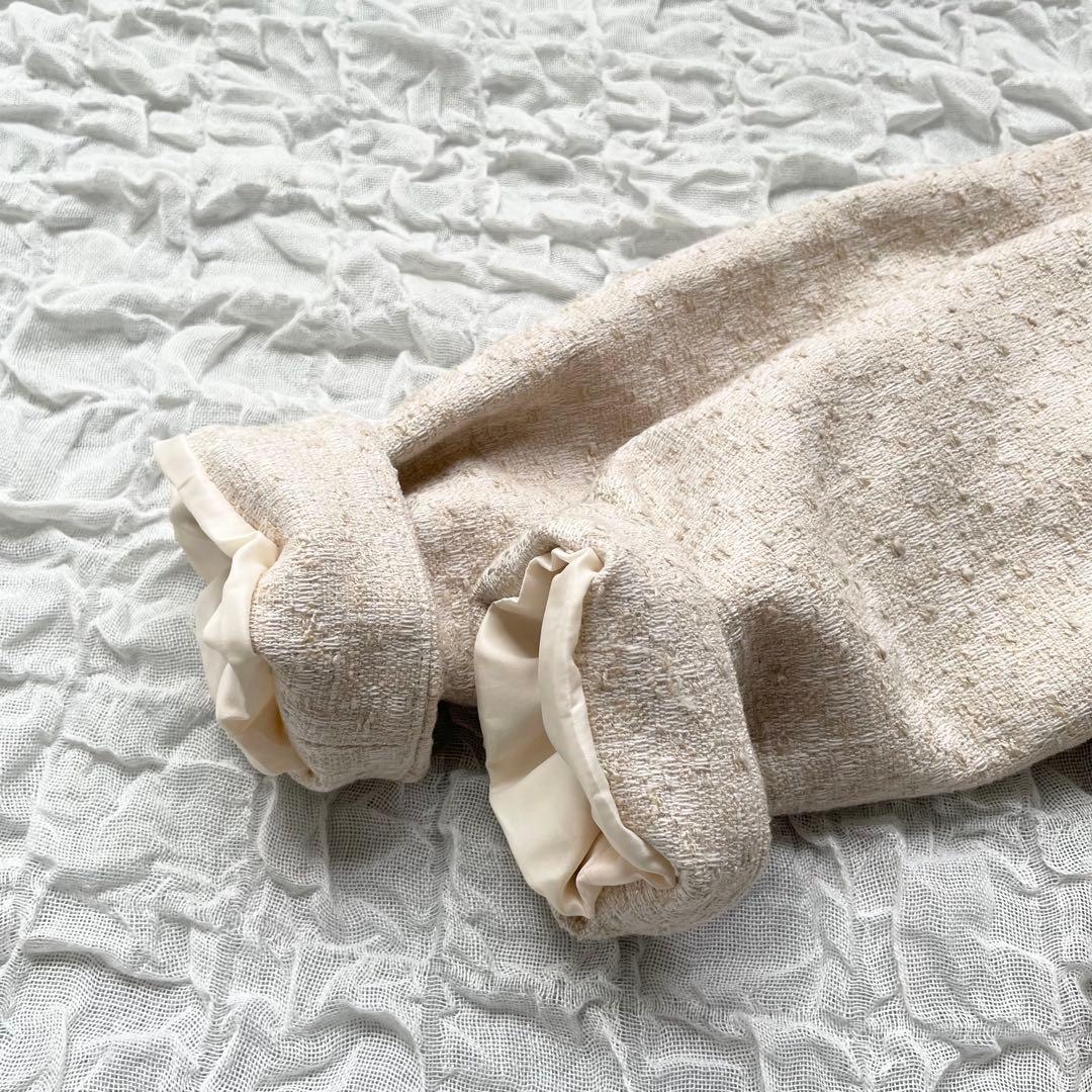 【美品】デミルクスビームス バックフレアツイードプルオーバー ペプラム 定価2万