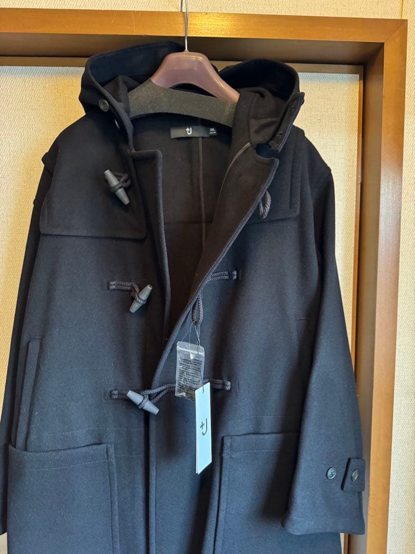 【新品／XXL】ユニクロ ウールオーバーサイズ ダッフルコート ブラック