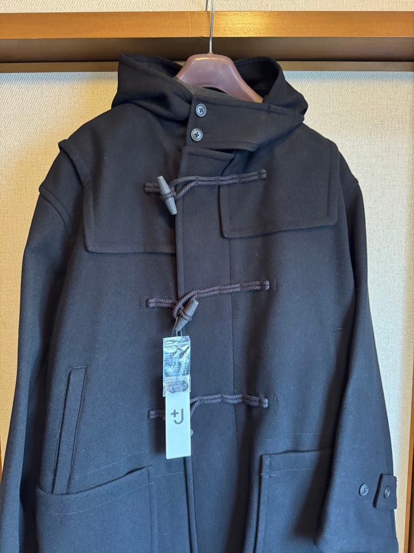 【新品／XXL】ユニクロ ウールオーバーサイズ ダッフルコート ブラック