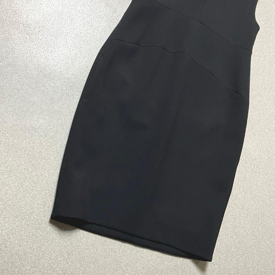 【美品✨ Vネック コクーン】ヨーコチャン ノースリーブワンピース 黒 ドレス