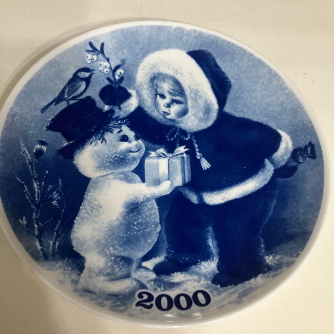 2000年製 クリスマスプレート 雪だるま