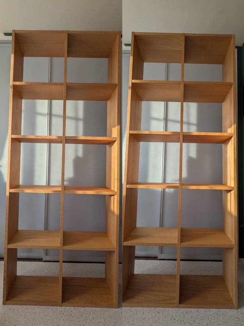 無印良品　スタッキングシェルフ5弾×2列・オーク材