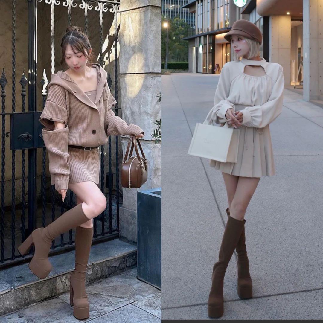 【完売商品・新品】ダーリッチ　ウルトラストレッチロングブーツ Mサイズ