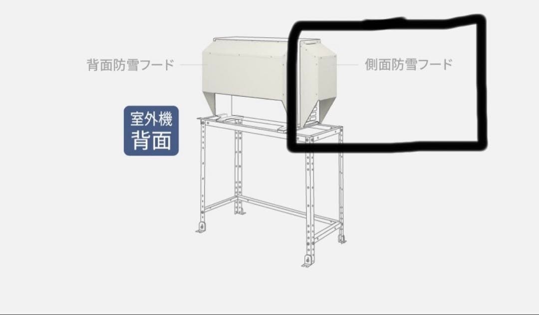 Eolia AD-WXSG-KL2 エアコン　室外機　側面　防雪フード