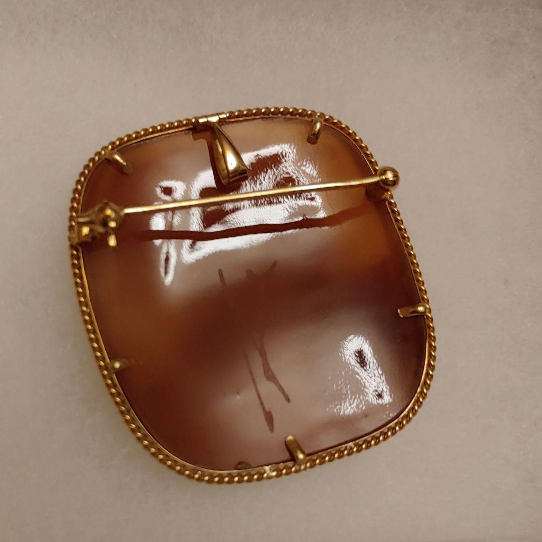 美品　K18 ☆ カメオブローチ