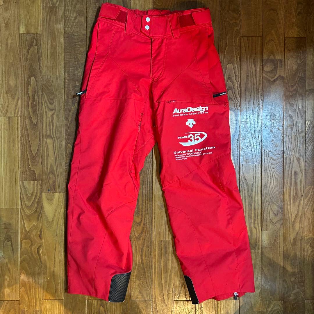 DESCENTEスキーウェア 黒白/赤 レディース上Sサイズ/下Mサイズ