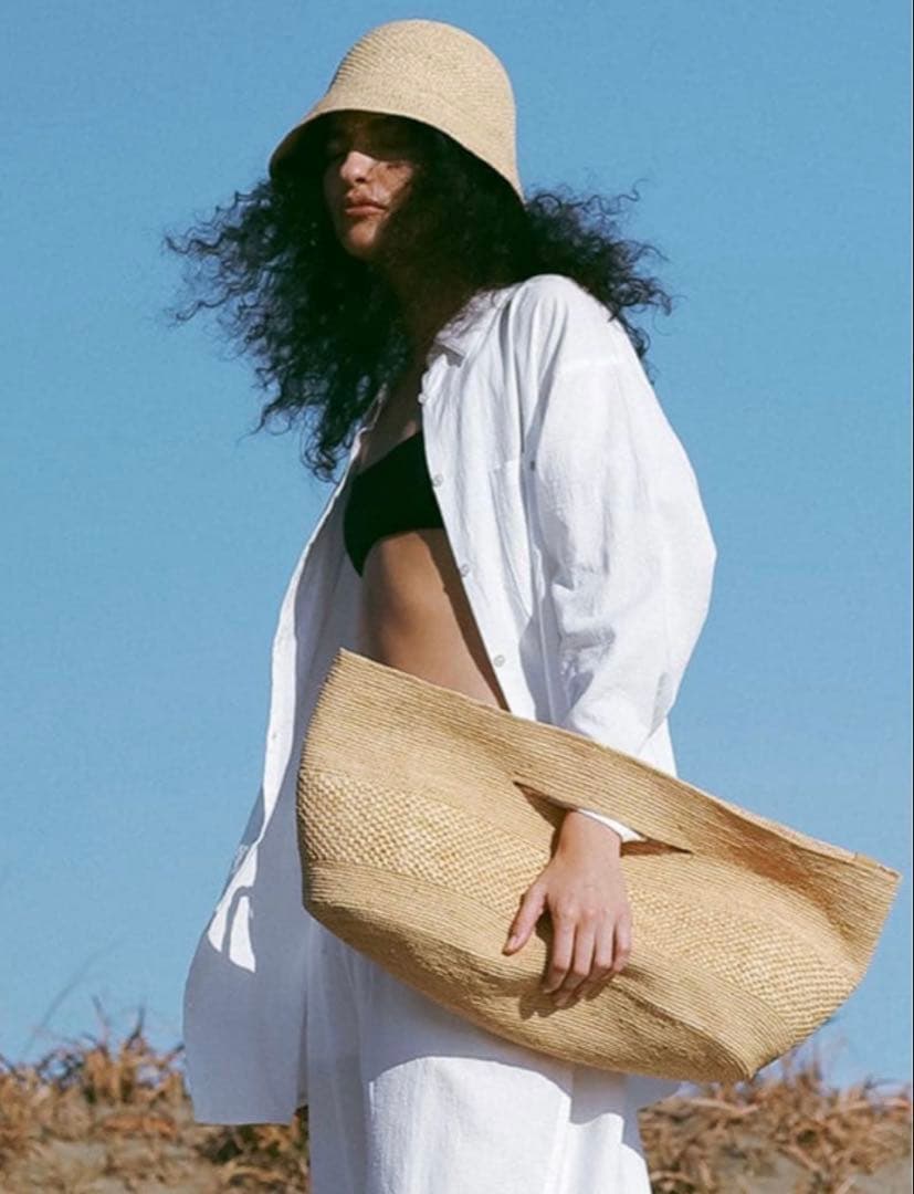 etre tokyo ランドスケープラフィアバッグ(beige)