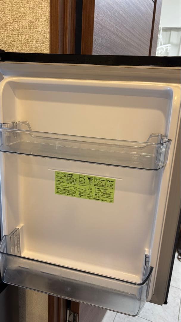 【SHARP】冷蔵庫 SJ-D15J-H ブラック