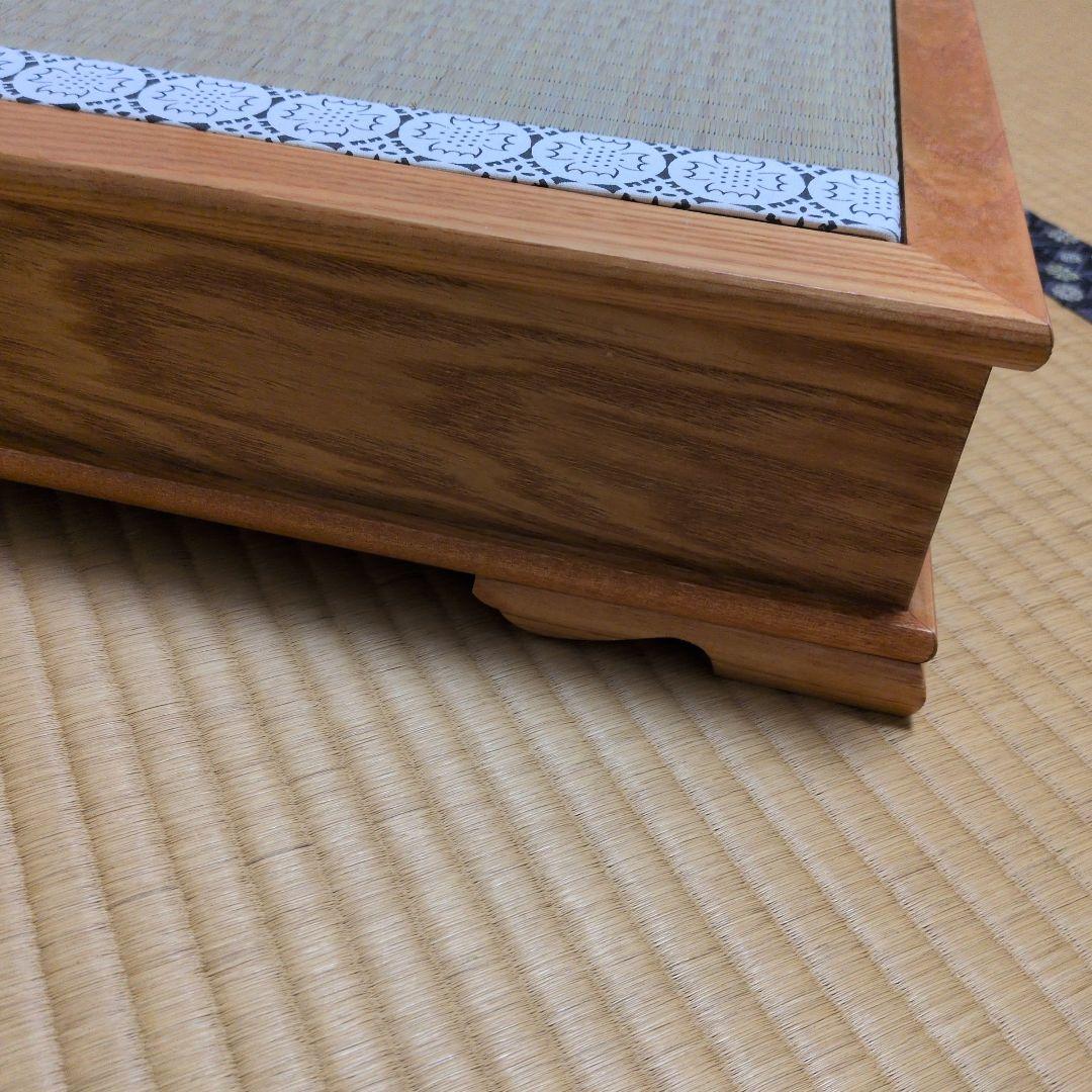 い草製 ケヤキ塗り人形用飾り台 約74cm x 47cm