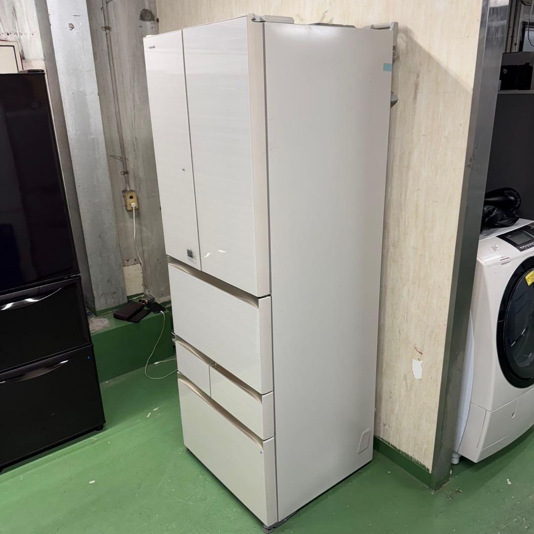 125 大型冷蔵庫　観音開き　6ドア　自動製氷機付　ガラストップ　極美品　家庭向