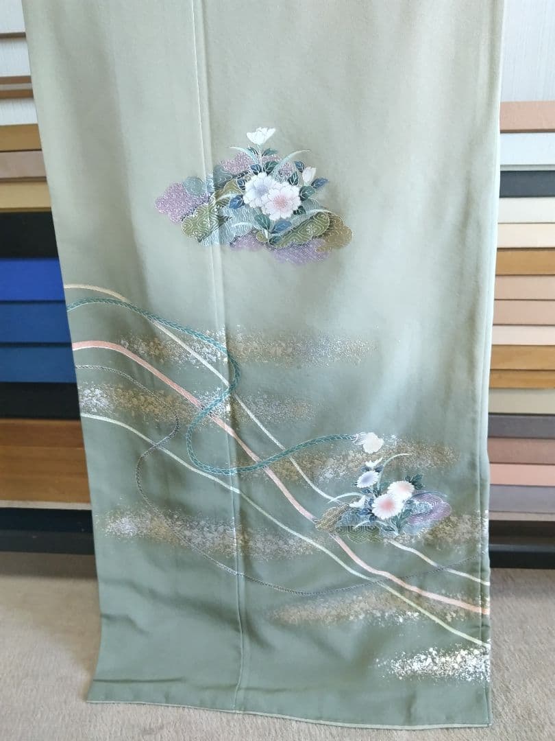 専用 最終値下げ F‐305 付け下げ 京友禅 組紐 袷 金彩 銀彩 暈し 美品