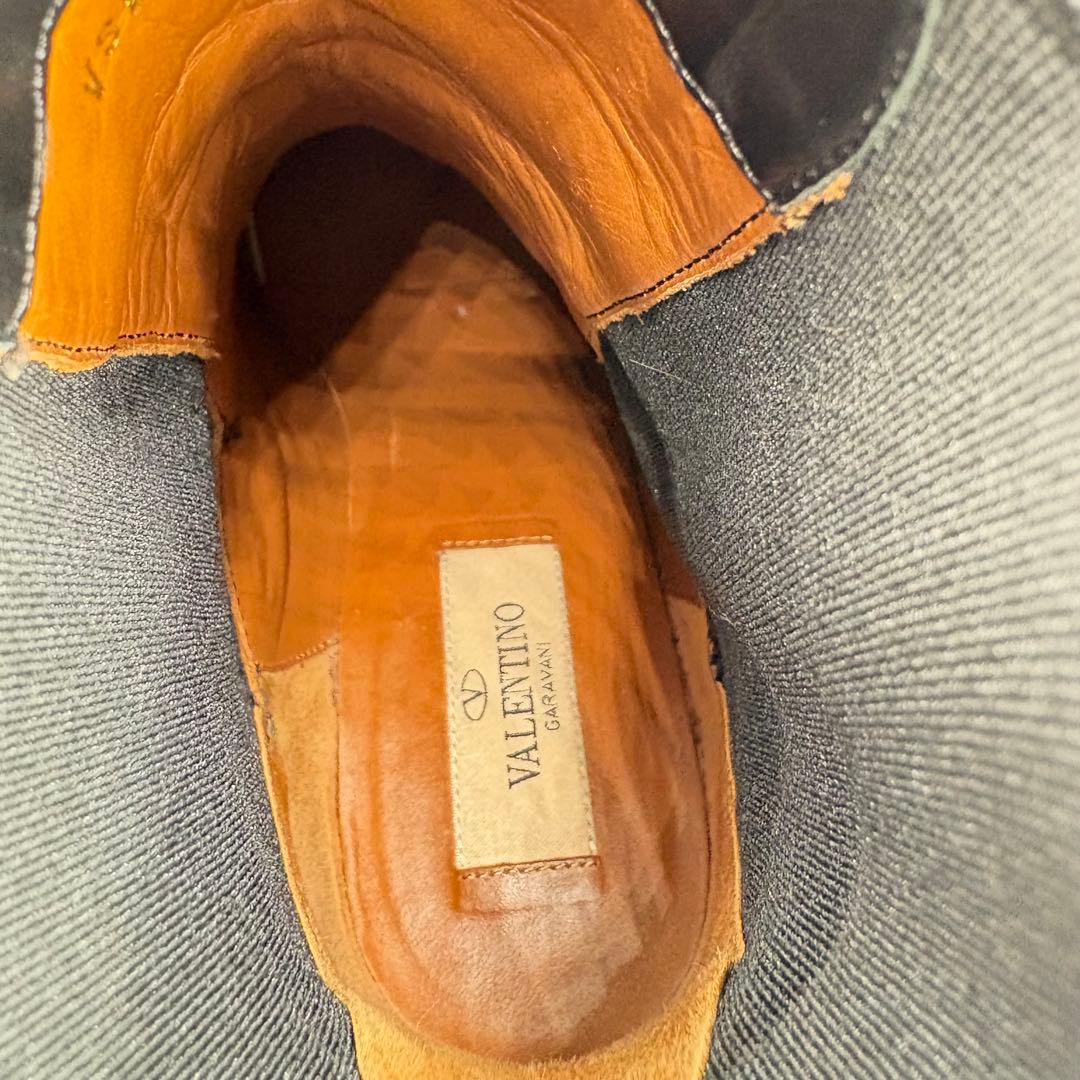 バレンティノガラヴァーニ スタッズ ショートブーツ 黒 サイドゴア　24cm