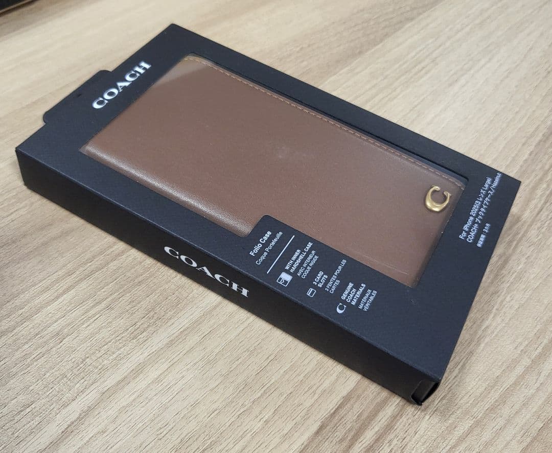 iPhone16ProMax コーチ（R）ブックタイプケース／ヘーゼルナッツ
