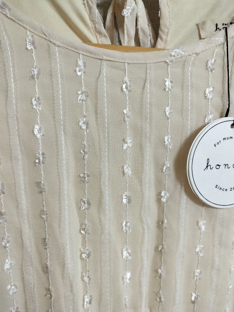 honono バルーンスリーブワンピース　授乳服　マタニティ　ワンピース　L