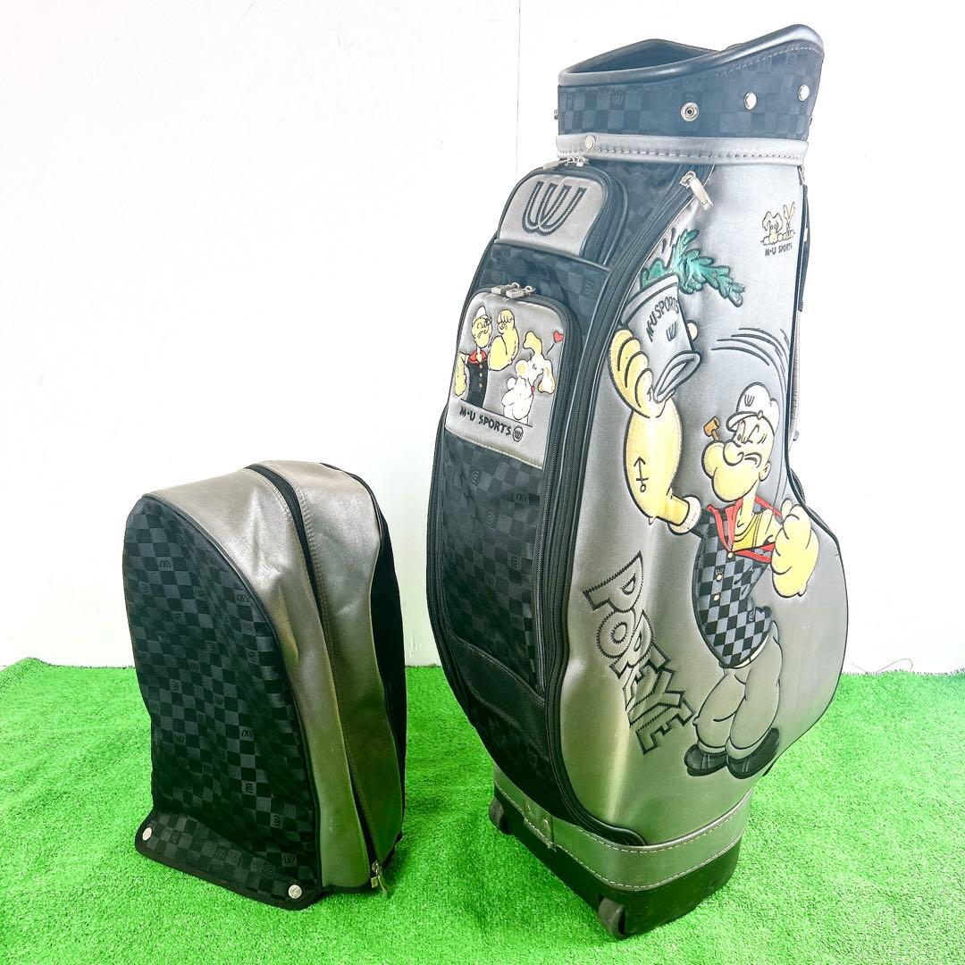 希少 エムユースポーツ☆ポパイ キャディバッグ ゴルフバック カートタイプ
