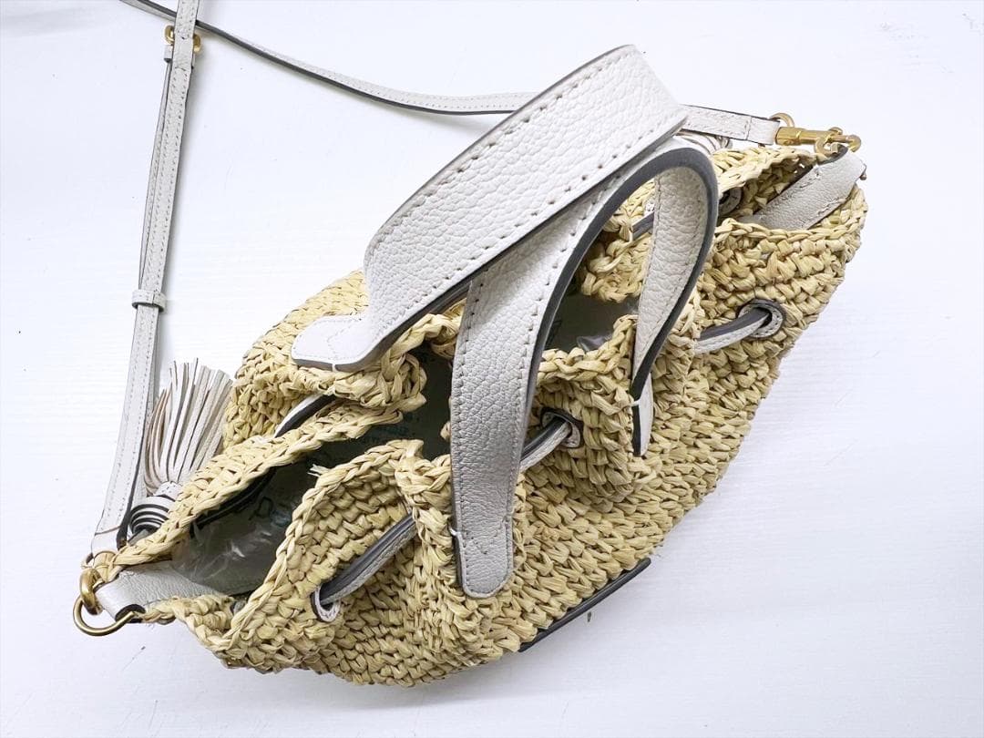 美品　アニヤハインドマーチ　ラフィア　ドローストリング　トート　ショルダーバッグ