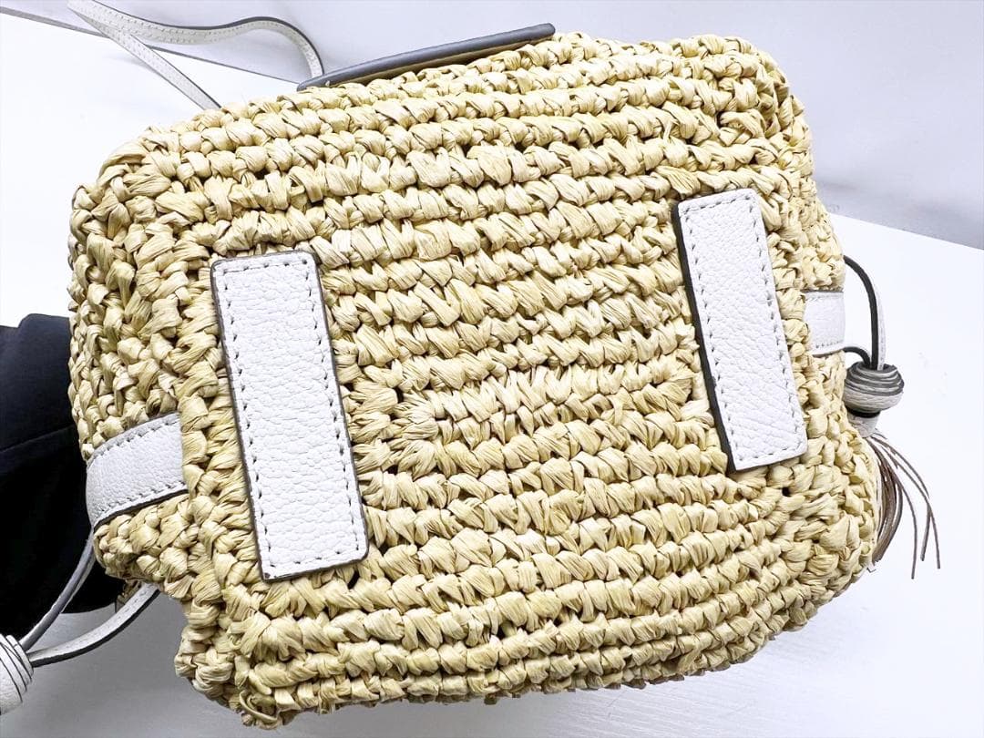 美品　アニヤハインドマーチ　ラフィア　ドローストリング　トート　ショルダーバッグ