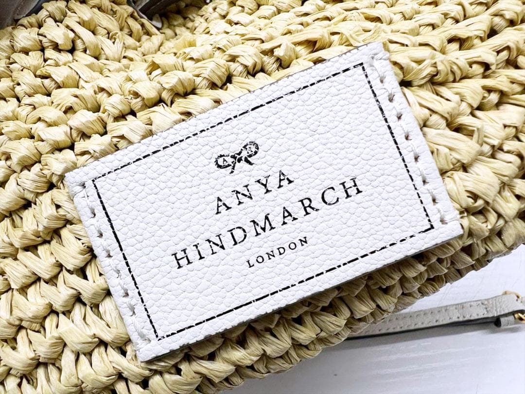 美品　アニヤハインドマーチ　ラフィア　ドローストリング　トート　ショルダーバッグ