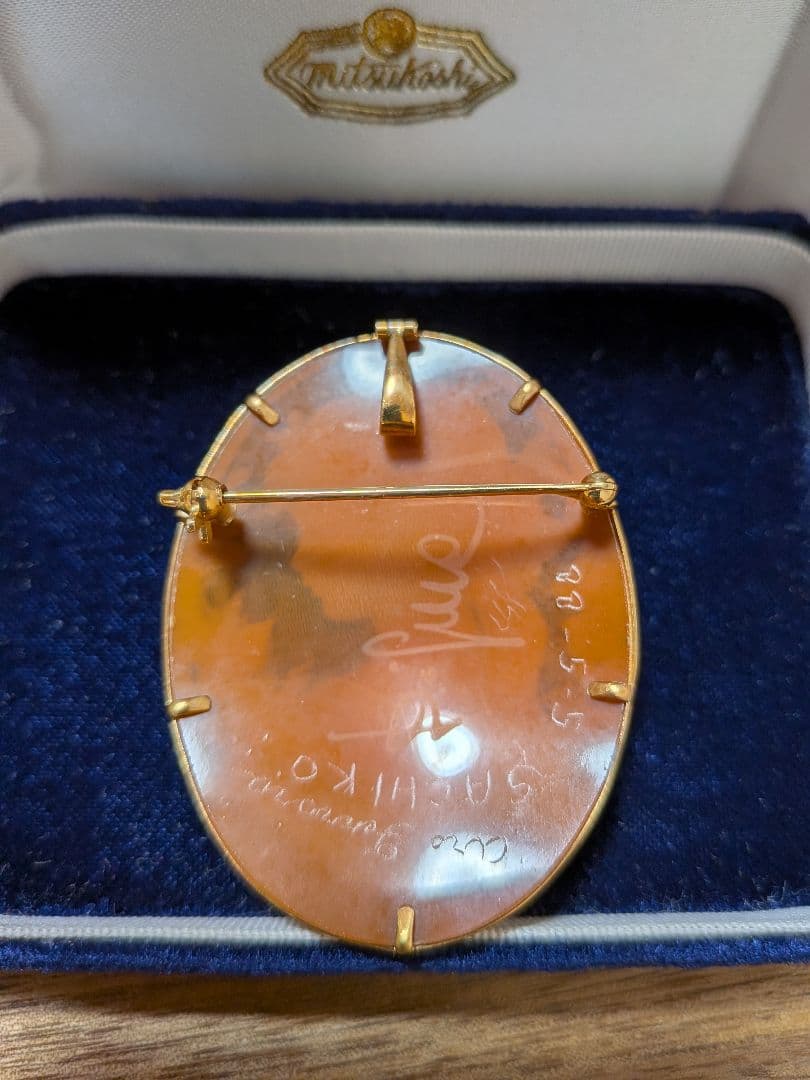 カメオブローチペンダント K18