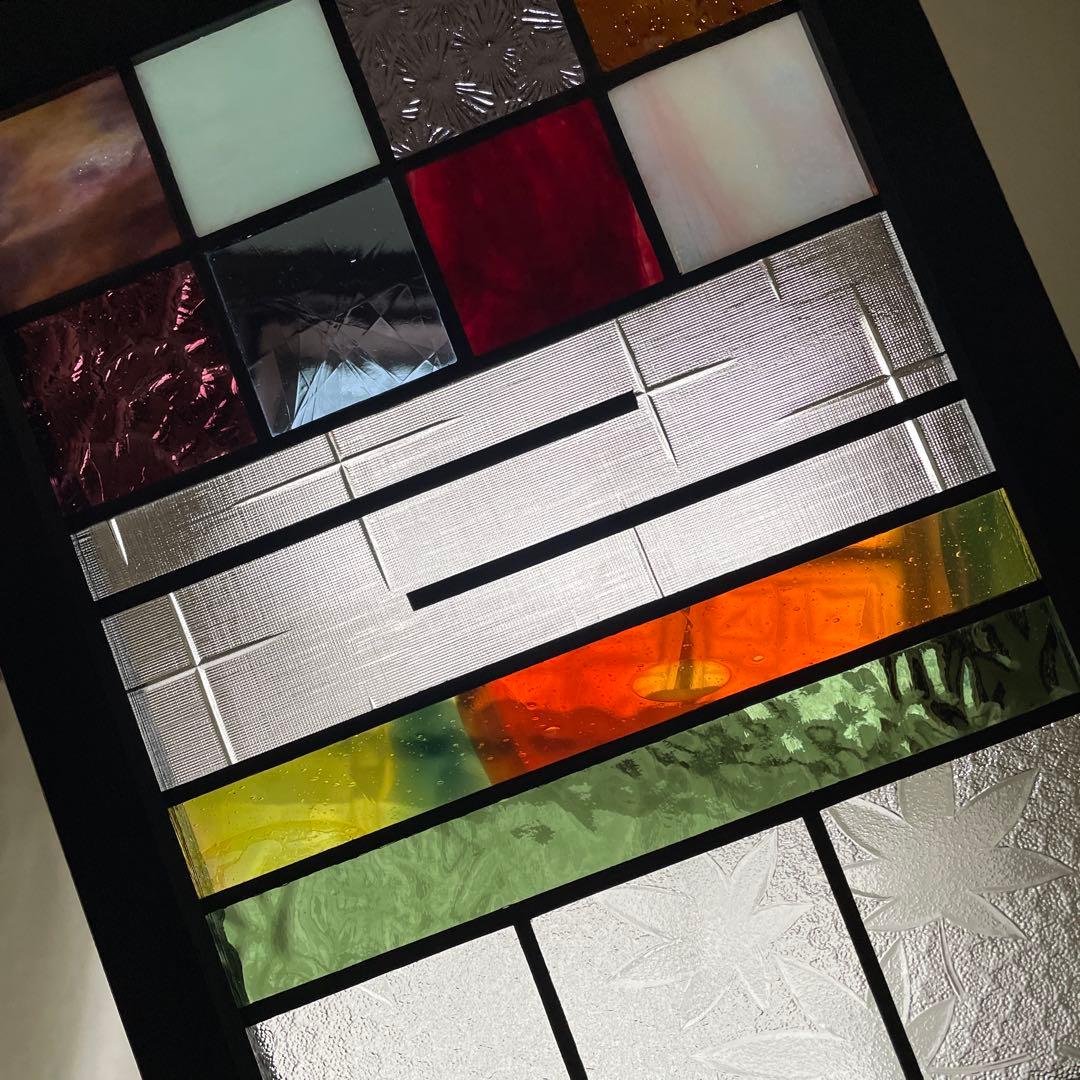 ステンドグラス　パネル　昭和レトロ　和モダン　障子