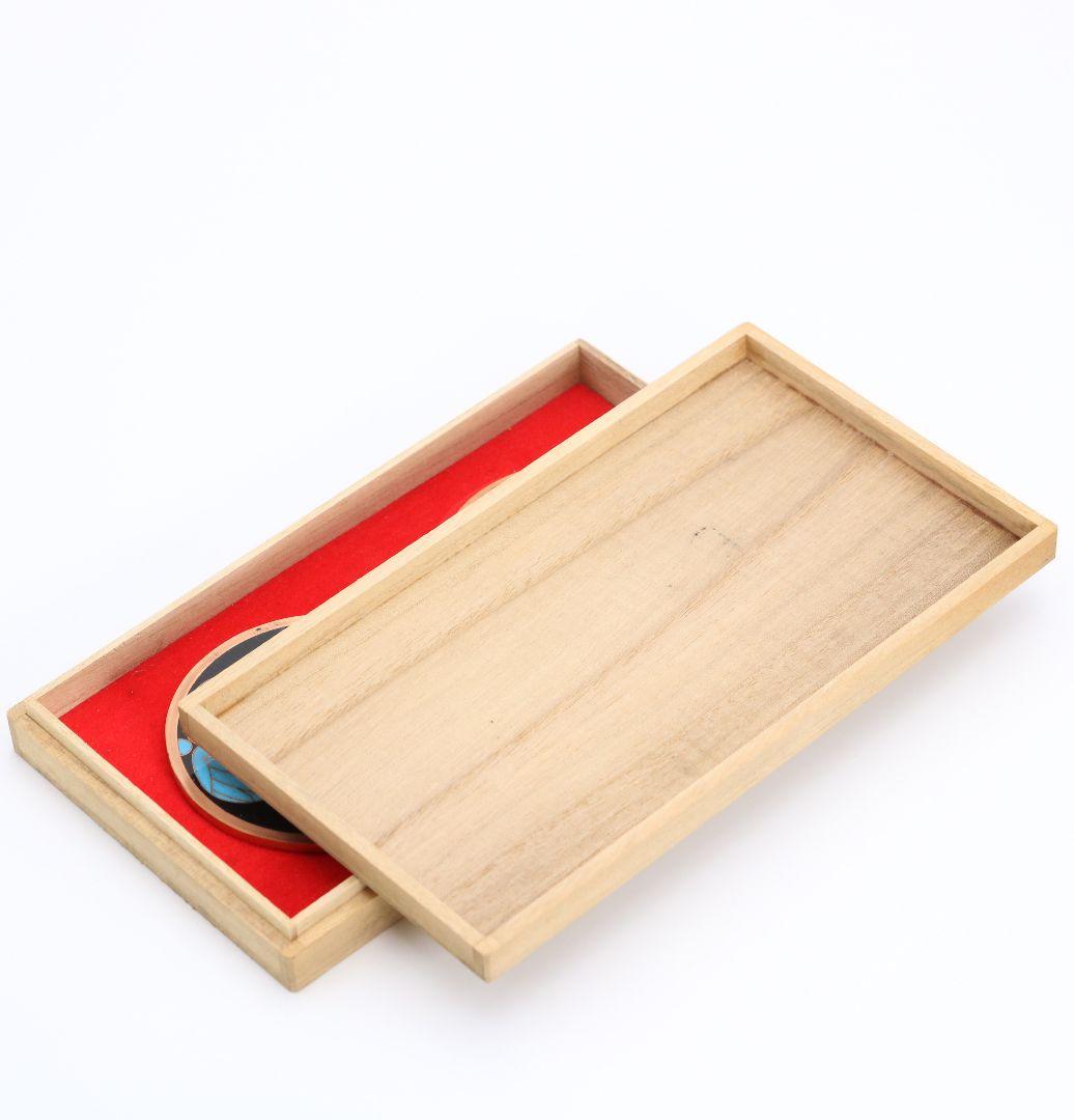 銅製七宝三つ葉葵文鐔 刀装具 一對 桐箱付　V356　1F28