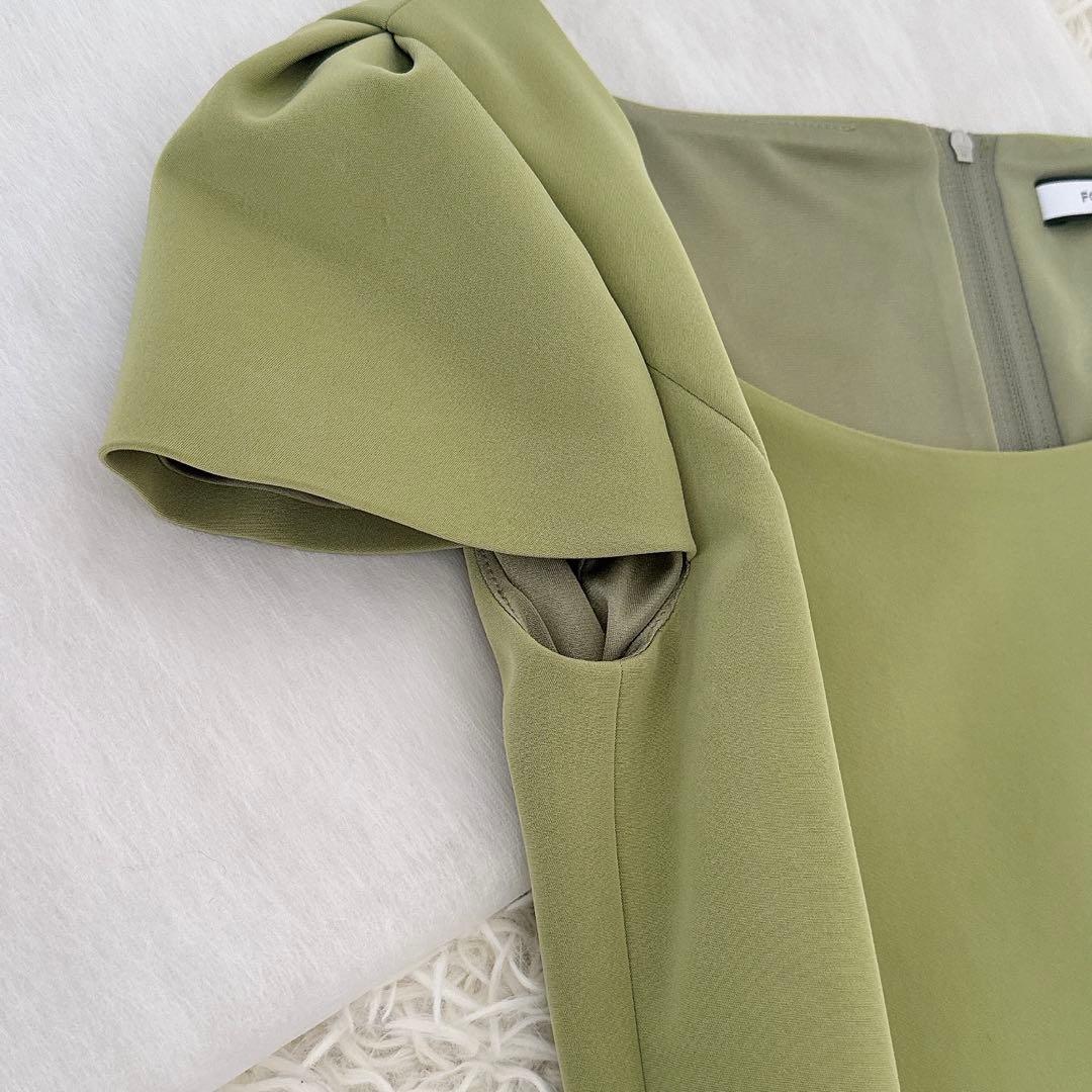 未使用級 フォクシー✨ギャザーフレアワンピース フレンチスリーブ 不織布カバー付