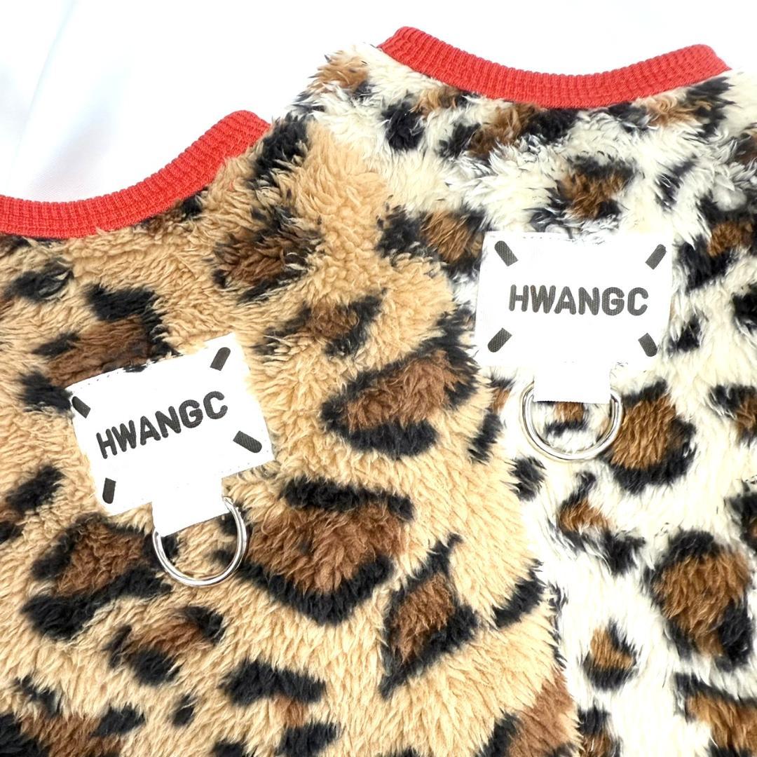 犬服　レオパード柄ファー　ドッグウェア