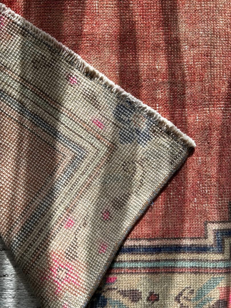 124×80 ミフラーブ　トルコ　ヴィンテージラグ　トルコラグ　ペールカラー