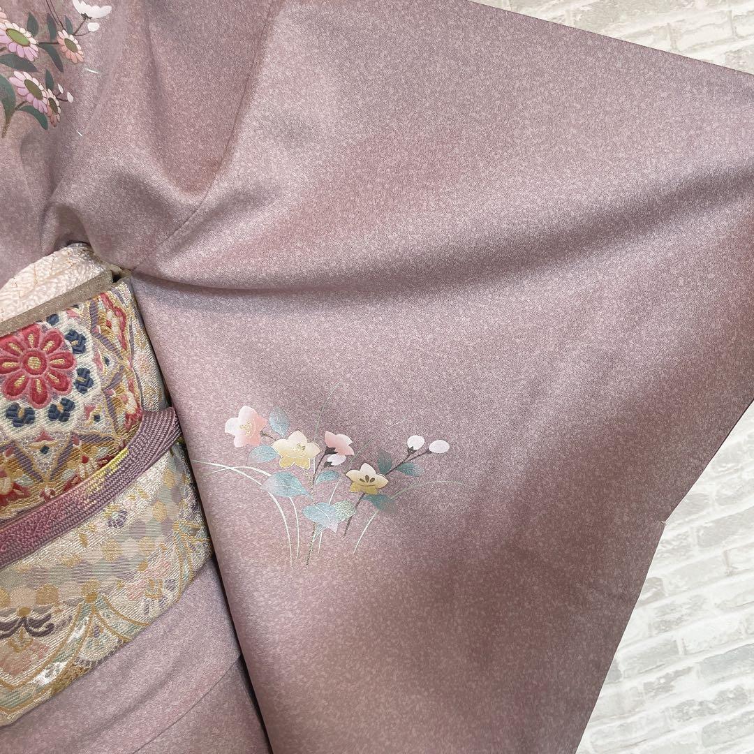 訪問着　フルセット　鶴　飛び立つ鶴　金彩加工　螺鈿加工　入学式　卒業式　Q5