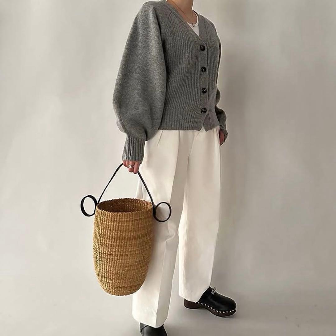 YONFA ウールVネックカーディガン (gray)