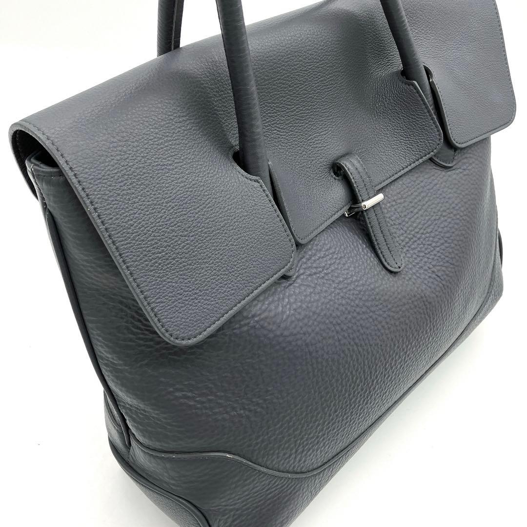 専用【PELLE MORBIDA】ビジネスバッグ　トートバッグ レザー　グレー.