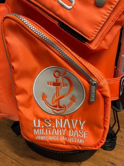 アーミーベース U.S. NAVY スタンドキャディバッグ オレンジ 新品