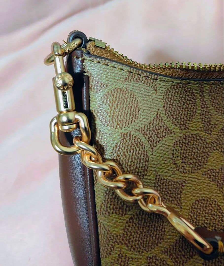 COACH テリ ショルダーバッグ ハンドバッグ シグネチャー キャンバス