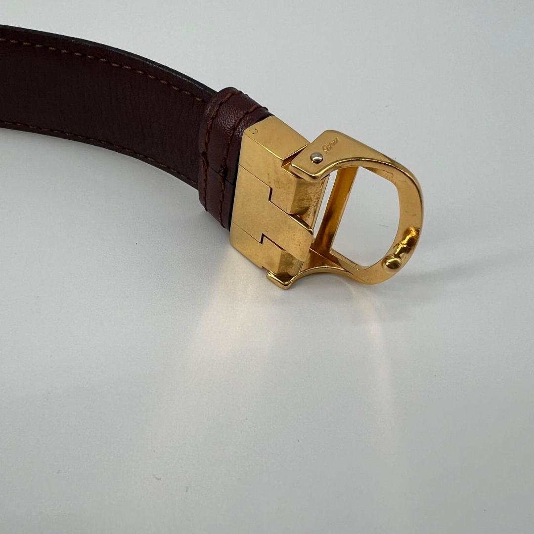 良品✨カルティエ ゴールド金具 レザー ベルト ボルドー 箱付き